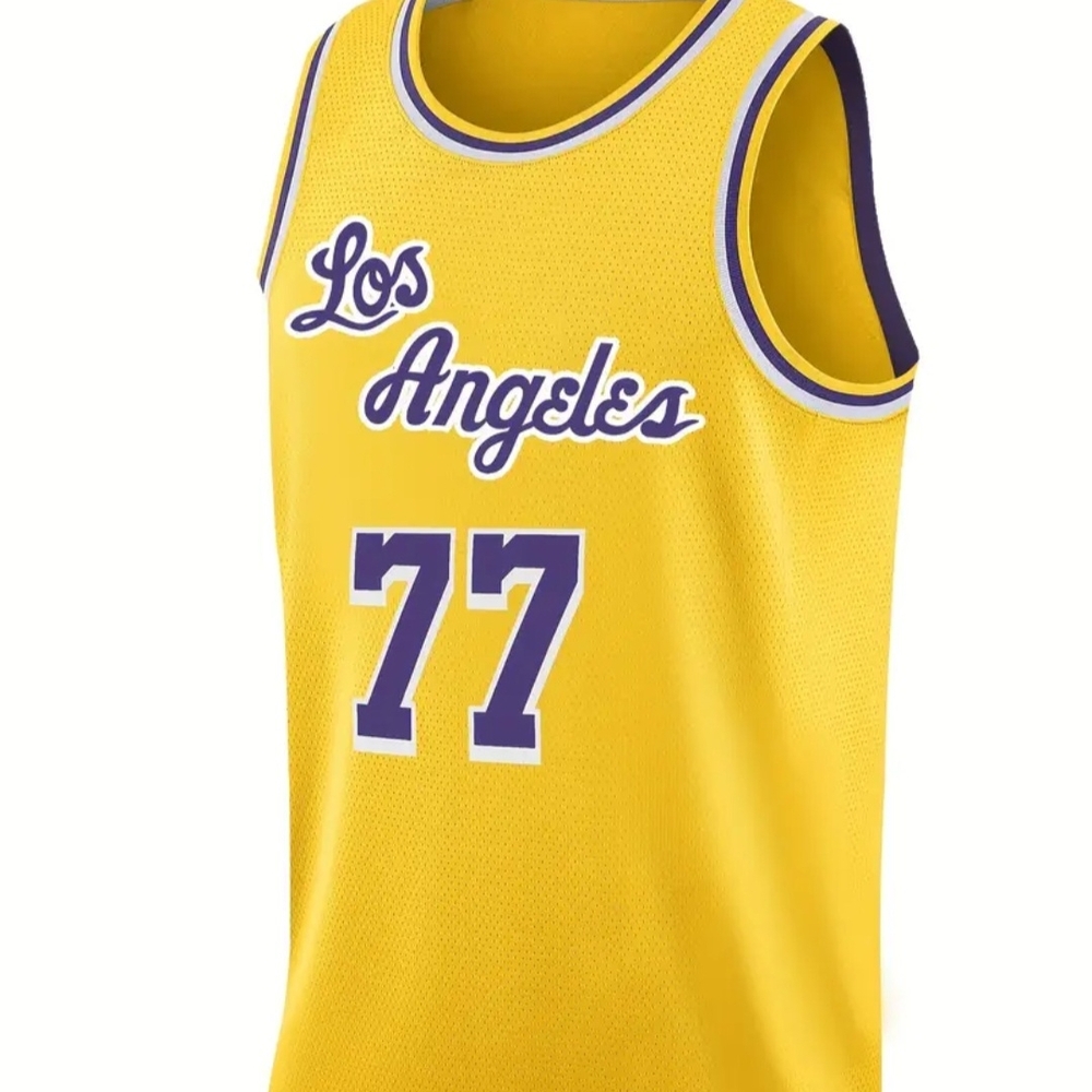 Luka Doncic Los Angeles Lakers Yellow Basketball Jersey SIZE XL ... BRAND NEW - Picture 7 of 12